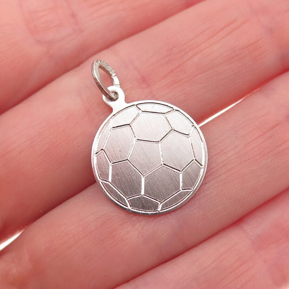 Beau 925 Sterling Silver Vintage Soccer Ball Mini Charm Pendant